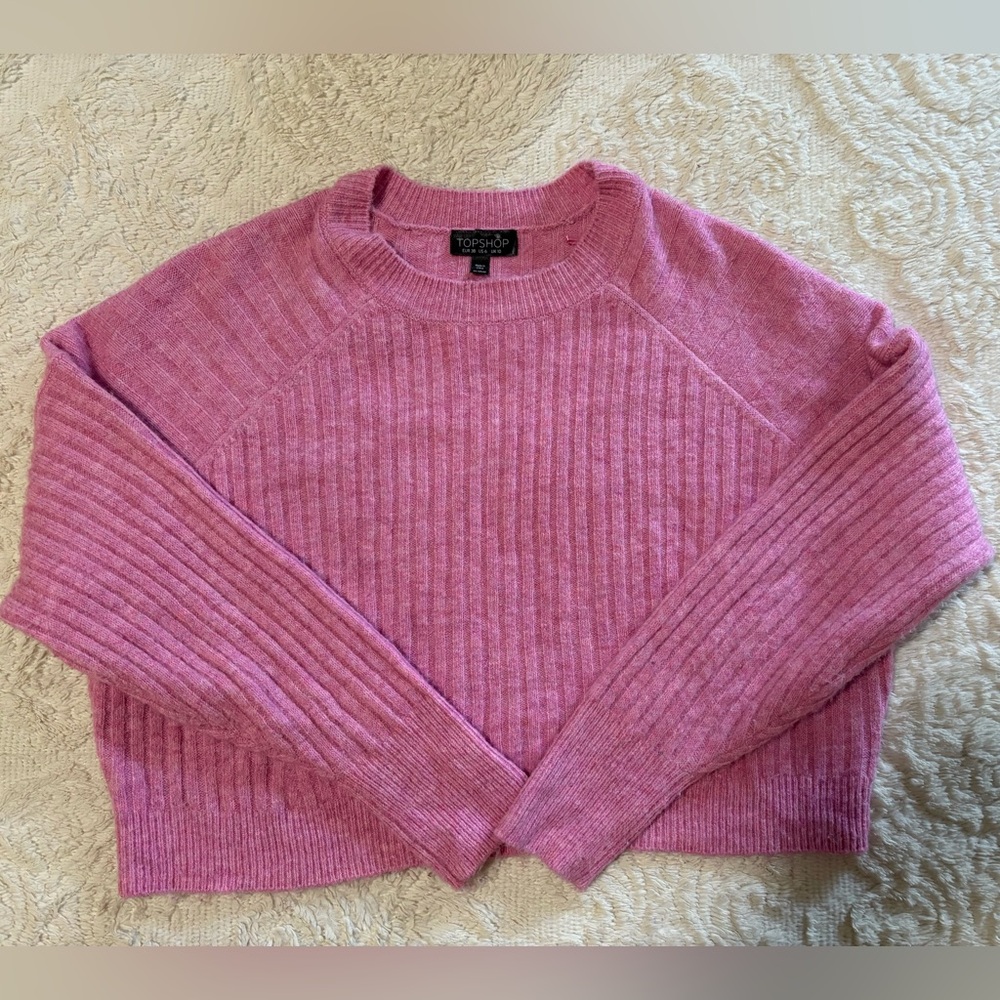 Topshop Pink Crew Neck Sweater